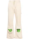 Off-white Logo-appliqué Straight-leg Jeans In Neutrals