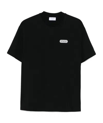 Off-white Logo-appliqué T-shirt In Black