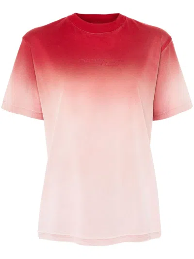 Off-white Logo-appliqué T-shirt In Red