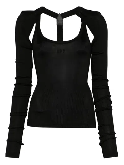 Off-white Logo-appliqué Top In Black