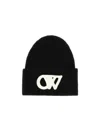 Off-white Logo-appliqué Wool Beanie In Black