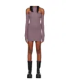 OFF-WHITE LOGO ASYMMETRICAL MINI DRESS