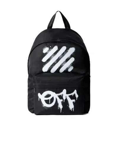 OFF-WHITE OFF-WHITE LOGO PRINTED ZIP-UP BACKPACK