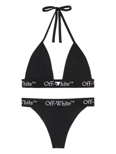 Off-white Logo-band Bikini In Black