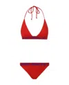 Off-white Logo Band Bikini Coral Red No Color In Red