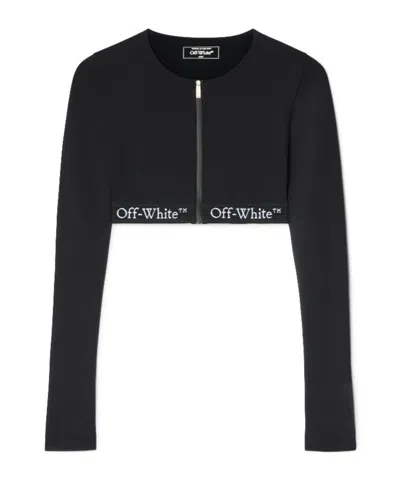 OFF-WHITE OFF-WHITE LOGO BAND ZIP CROP TOP