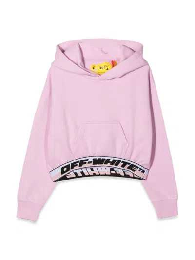 OFF-WHITE LOGO BAND HOODIE CROP
