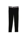 Off-white Logo Waistband Mid-rise Leggings In Black