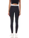 Off-white Logo Band Seamless Leggings With Stretch Fit In Black