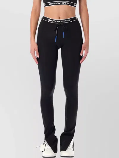 Off-white Logo Band Leggings Drawstring Tips In Black