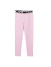 Off-white Logo-waistband Cotton Leggings In Pink