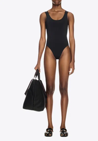 Off-white Logo Band One-piece Swimsuit In Black