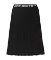 Off-white Black Logo Band Pleated Skirt In Black