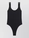 Off-white Logo Band Scoop Neck Swimsuit With Low Back