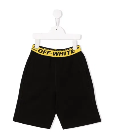 Off-white Logo-band Shorts In Black