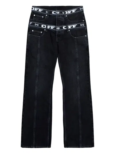 Off-white Logo Band Skate Jeans In Black