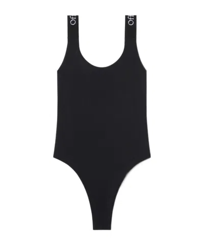 OFF-WHITE OFF-WHITE LOGO BAND ONE-PIECE SWIMSUIT