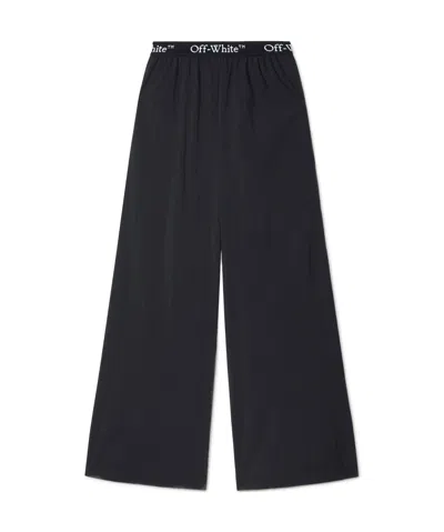 OFF-WHITE OFF-WHITE LOGO BAND WIDE LEG TROUSERS