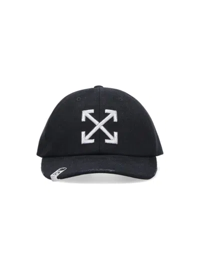 Off-white Curved Visor Baseball Cap In Black Cotton