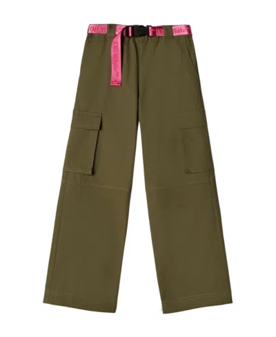 Off-white Logo-belt Cargo Trousers In Green