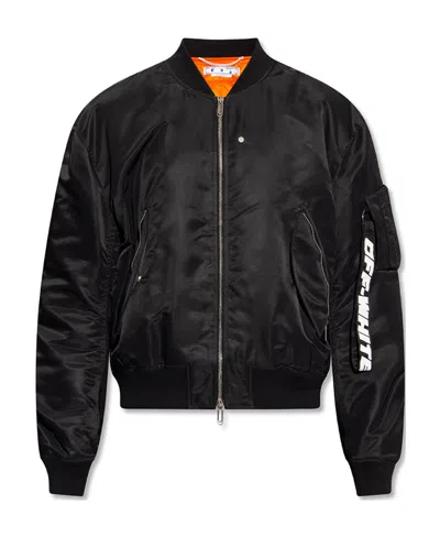 Off-white Logo Bomber Jacket In Black