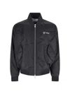 Off-white Arrow Nylon Bomber Jacket In Black
