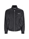 Off-white Arrow Nylon Bomber Jacket In Black