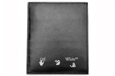 Pre-owned Off-white Logo Card Case Black/white