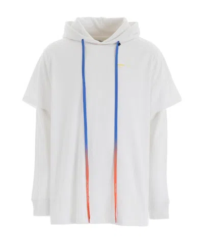 Off-white Logo Cascading T-shirt With Hat In White