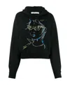 Off-white Logo Character Printed Hooded Hoodie In Black