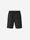 Off-white Logo-print Knee-length Track Shorts In Black