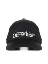 Off-white Logo Cotton Baseball Cap In Black White