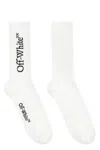 Off-white Line Mid Bksh Calf Knit Socks In White