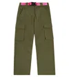 Off-white Logo-waistband Belted Cargo Trousers In Green