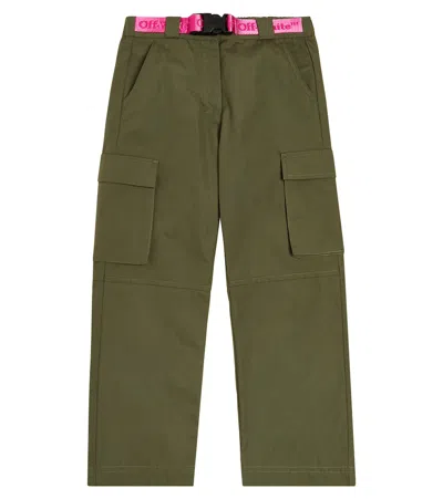 OFF-WHITE LOGO COTTON CARGO PANTS
