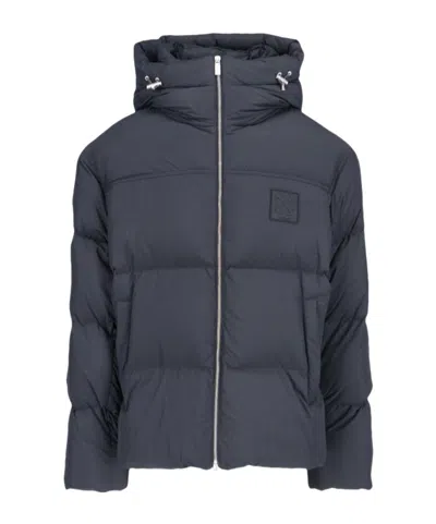 OFF-WHITE OFF WHITE LOGO PATCH ZIP-UP DOWN JACKET