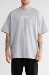 Off-white Logo Cotton Graphic T-shirt Slim Fit Logo Cotton Graphic T-shirt In Gray