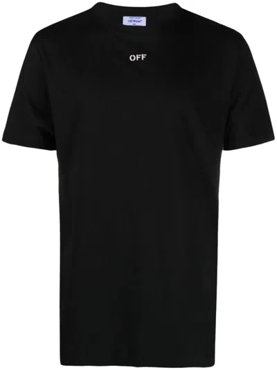 Off-white Logo Cotton T-shirt In Black