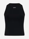 Off-white Off Stamp Rib Round Tank Top In Black,white