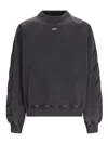 Off-white Regular Fit Jersey With Distinctive Logo And Textured Detailing In Black