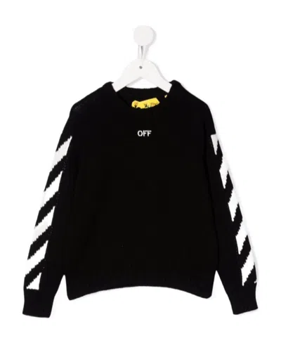 Off-white Logo Crew-neck Sweatshirt In Black