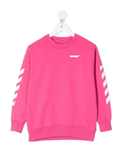Off-white Logo Crew-neck Sweatshirt In Red