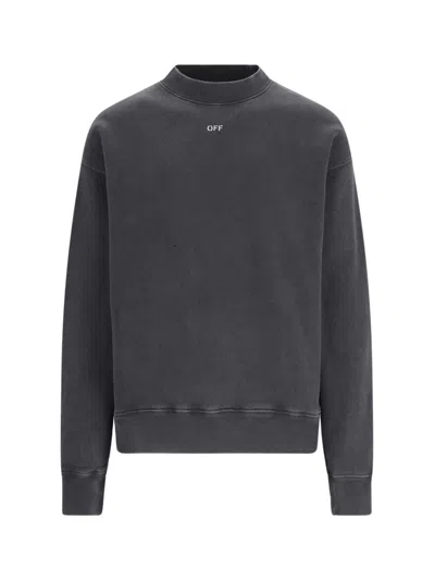 Off-white Logo Crewneck Sweatshirt In Black  