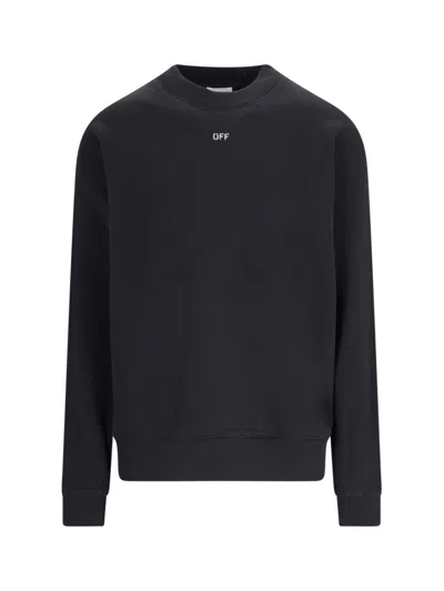 Off-white Logo Crewneck Sweatshirt In Black  