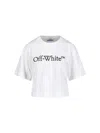 Off-white Off White Big Logo Bookish Cropped T Shirt In White