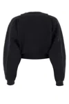 Off-white Cotton Sweatshirt With Frontal Logo In Black