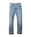 Off-white Logo Cropped Jeans In Blue
