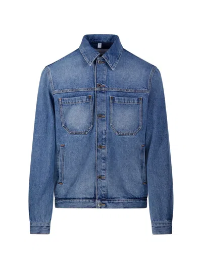Off-white Half Arrow Skate Denim Jacket In Blue