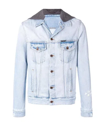 Off-white Logo Denim Jacket In White