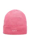 Off-white Logo-detail Beanie In Pink